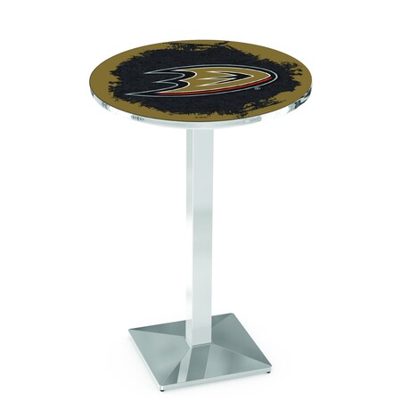 Holland Bar Stool Co 36" Chrome Anaheim Ducks Pub Table L217C3628AnaDks